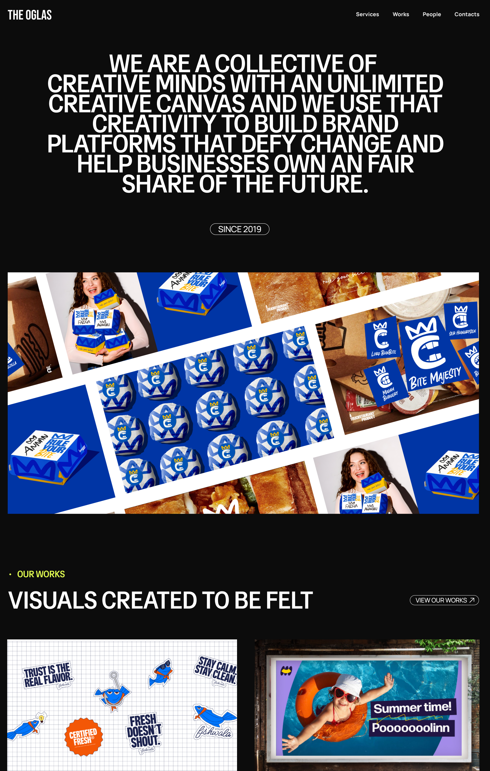 The Oglas Agency homepage design
